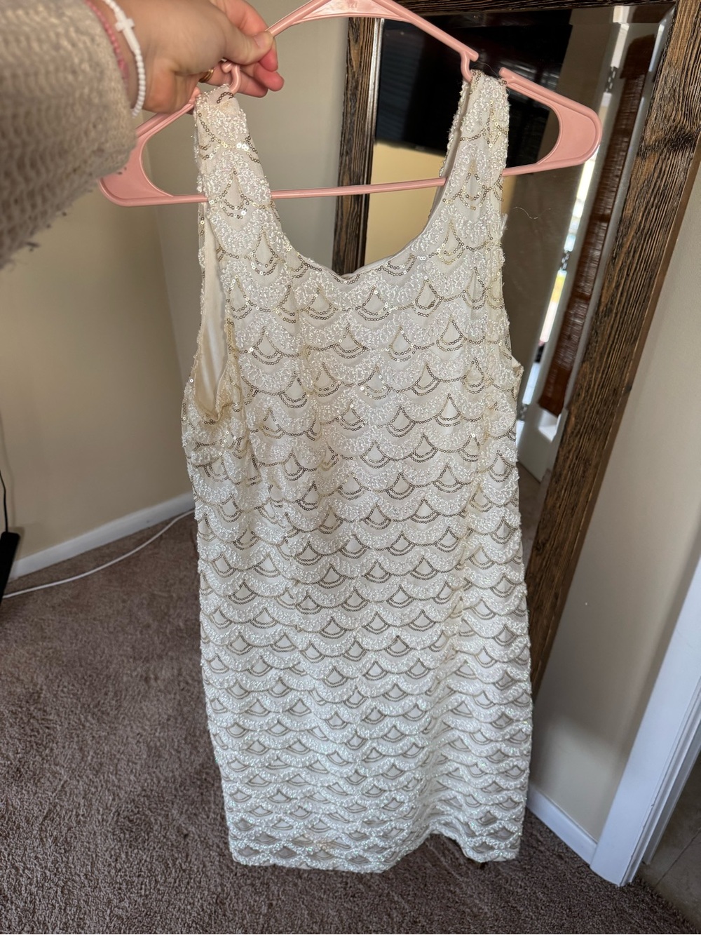 Bridal Mermaid Sparkle Sleeveless Scoop Neck Dress